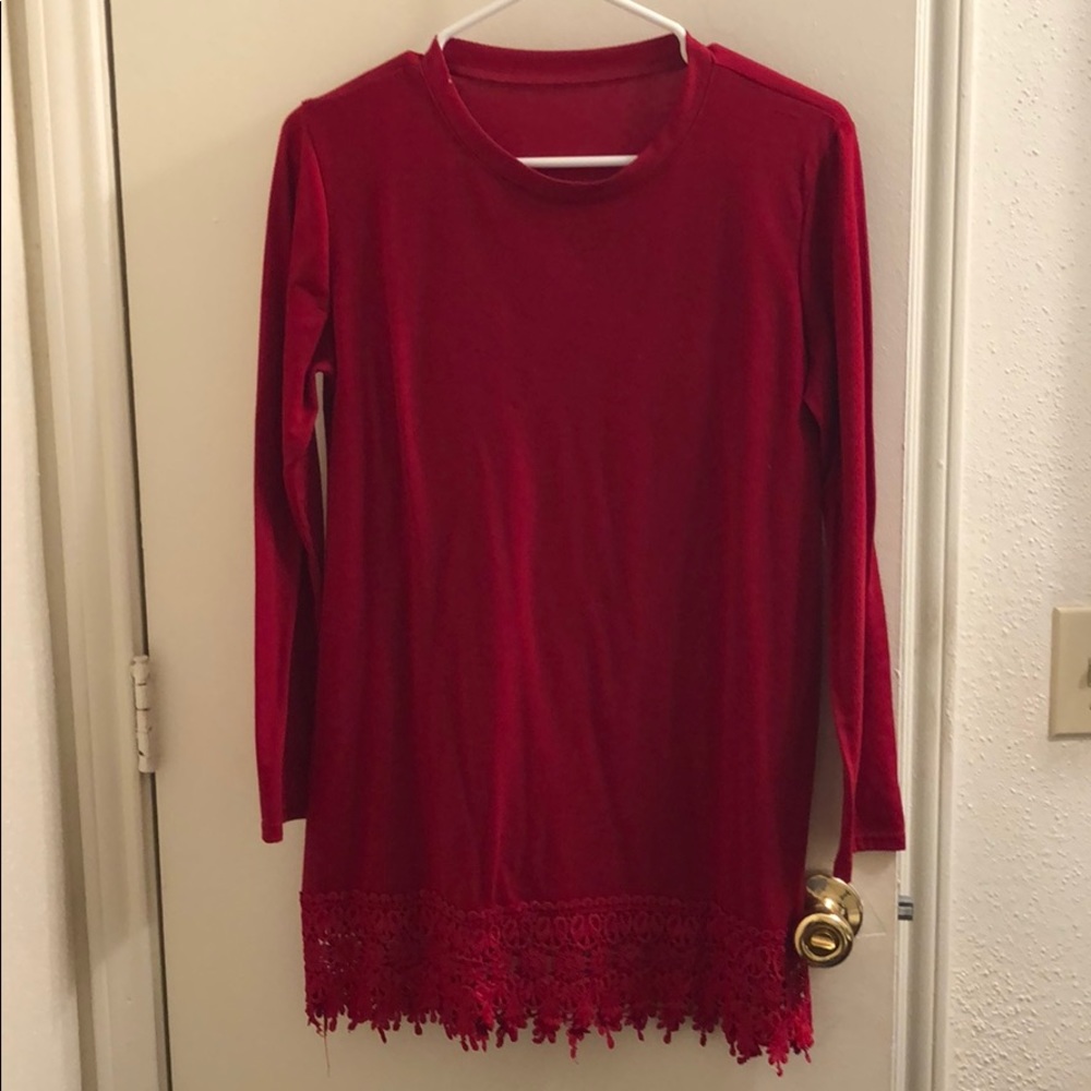 Red T-shirt dress
